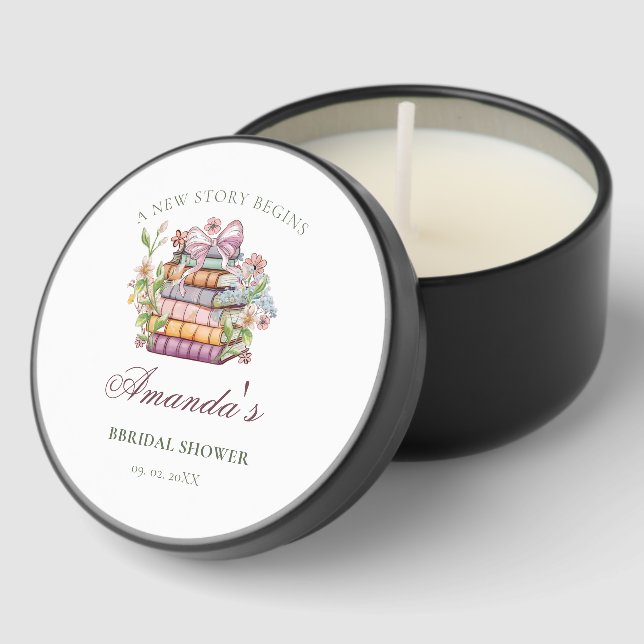 A New Chapter Story Book Bridal Shower Mini Candle Favors (Corner)