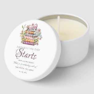 A New Chapter Story Book Bridal Shower Mini Candle Favors