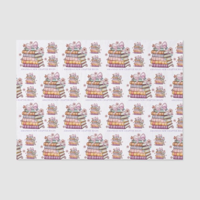A New Chapter Story Book Bridal Shower  Tissue Paper (Front)