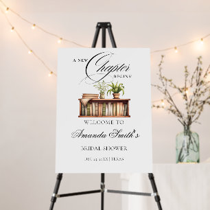 A New Chapter Story Book Bridal Shower Welcome Sig Foam Board
