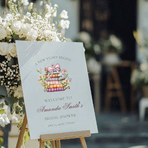 A New Chapter Story Book Bridal Shower Welcome Sig Foam Board