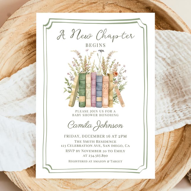 A New Chapter Storybook Baby Shower Invitation (Creator Uploaded)