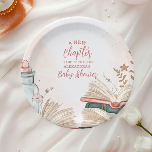 A New Chapter Storybook Baby Shower Paper Plates (Creator Uploaded)