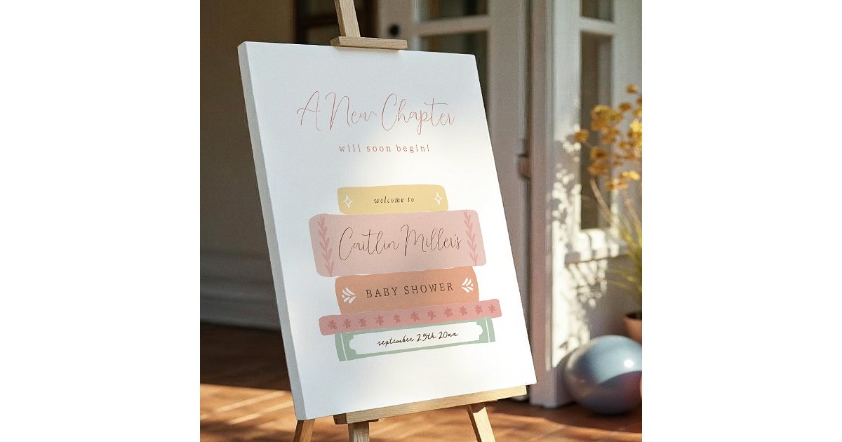 A New Chapter Storybook Baby Shower Welcome Sign | Zazzle