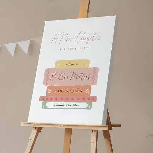 A New Chapter Storybook Baby Shower Welcome Sign