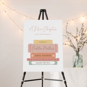 A New Chapter Storybook Baby Shower Welcome Sign by Cali_Graphics at Zazzle