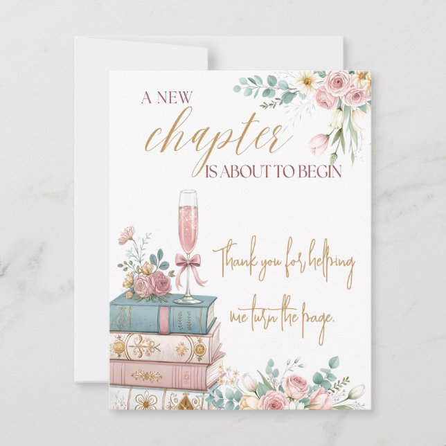 A New Chapter Thank You Card (Front)