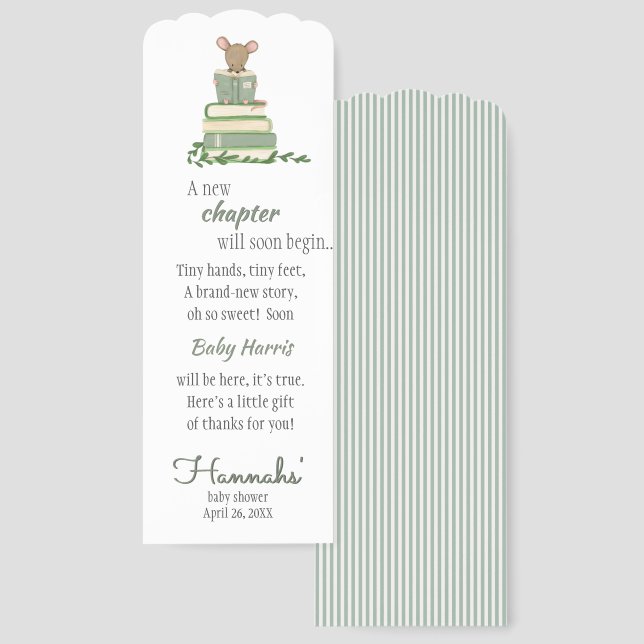 A New Chapter Thank You Favor  Bookmarks (Front & Back)