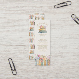 A New Chapter Wildflower Book Bookmark Favor Mini Business Card