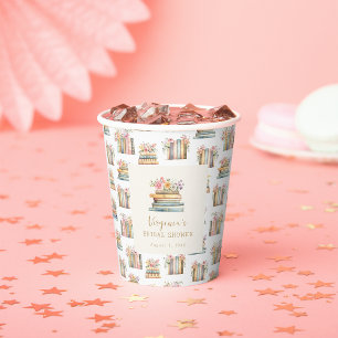 A New Chapter Wildflower Books Bridal Shower Paper Cups
