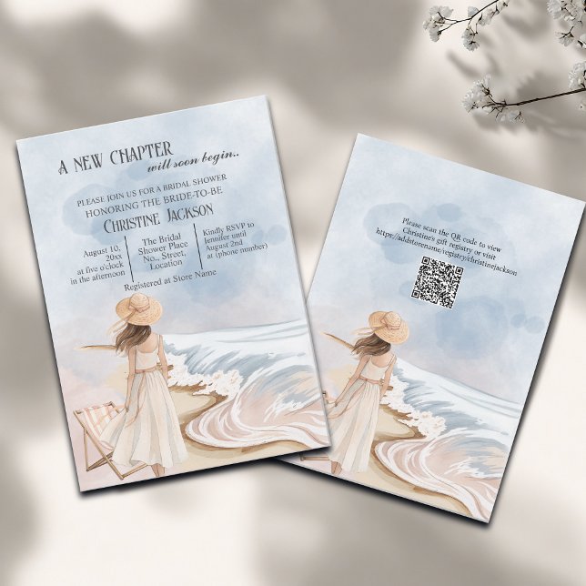 A New Chapter will begin QR Code Bridal Shower Invitation (Creator Uploaded)