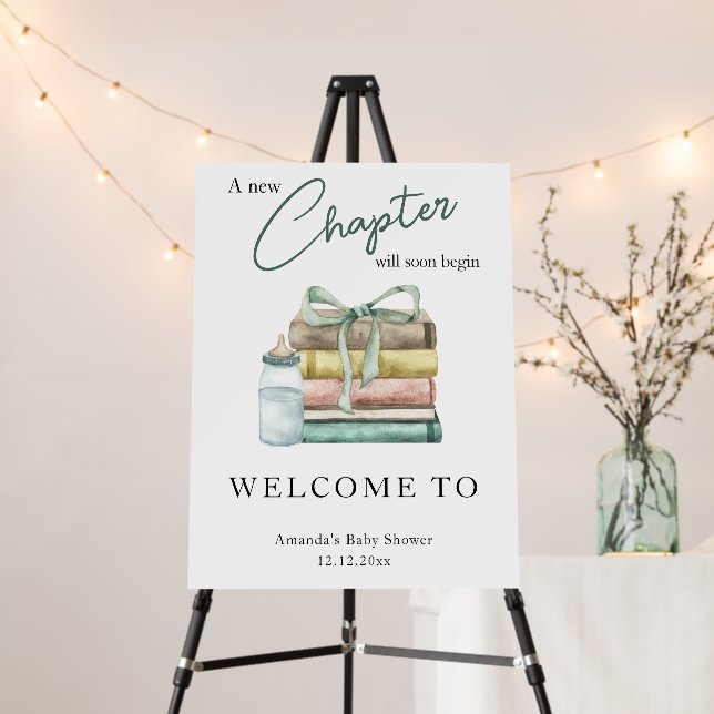 A new Chapter will soon begin baby shower Foam Board (In Situ (Stand))