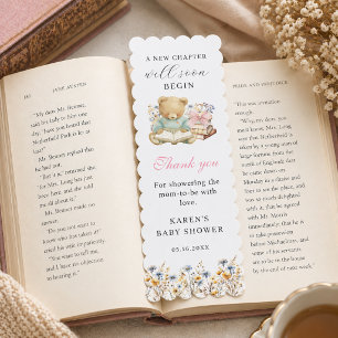 A New Chapter will soon Begin Baby Shower Girl Bookmarks