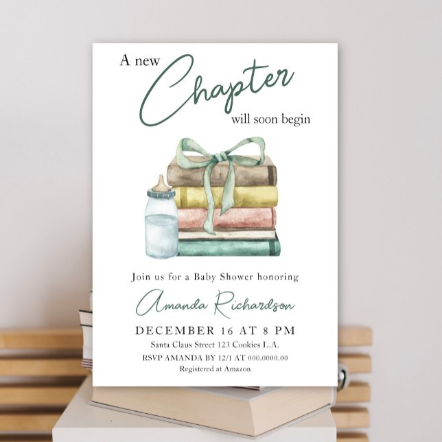 A new Chapter will soon begin Baby Shower Invitation (Creator Uploaded)