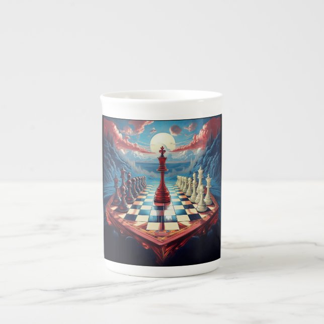 A New Concept On The Game Of Chess Bone China Mug (Front)
