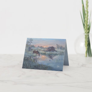 A New Day -* Horse painting Letterpress Thank You Card