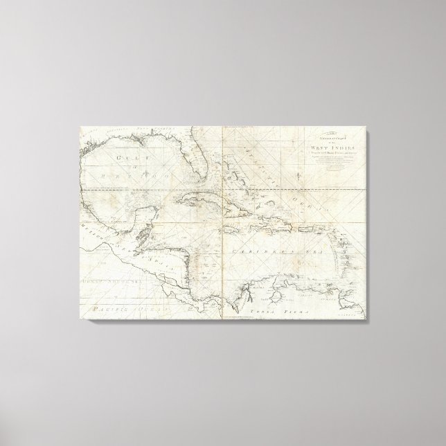 A new general chart of the West Indies Canvas Print (Front)