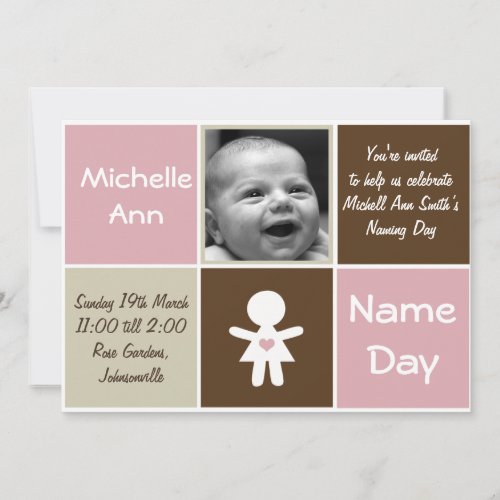 a new heart name day girl invitation