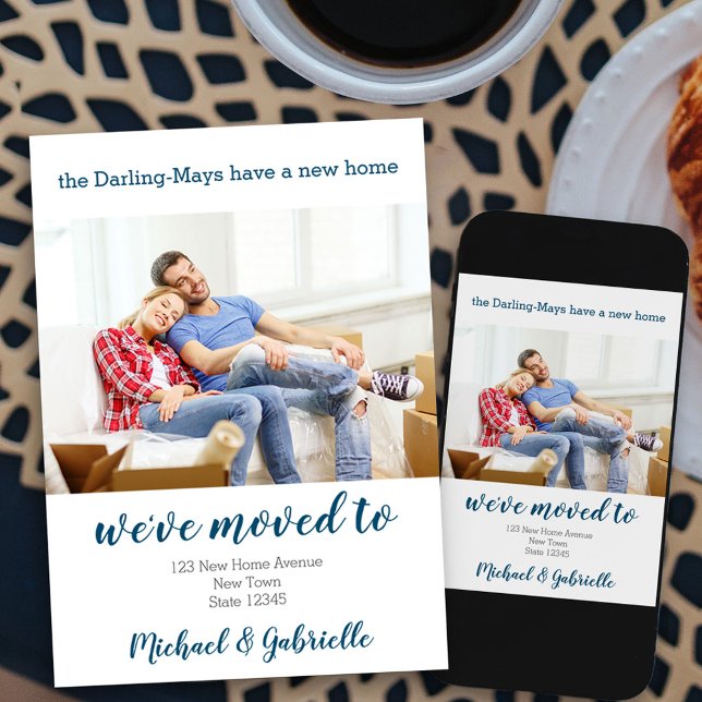 A New Home Custom Photo We've Moved To New Address Announcement (Photo new address moving announcement card available printed or as printable digital download)