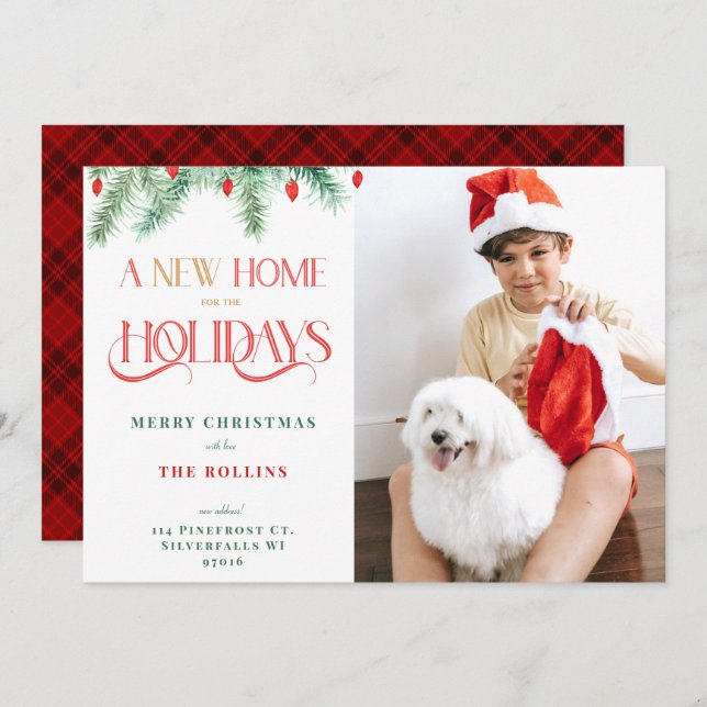 A New Home For The Holidays Change of Address Card (Front/Back)