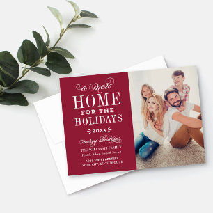 A New Home for the Holidays Red Photo Holiday Card