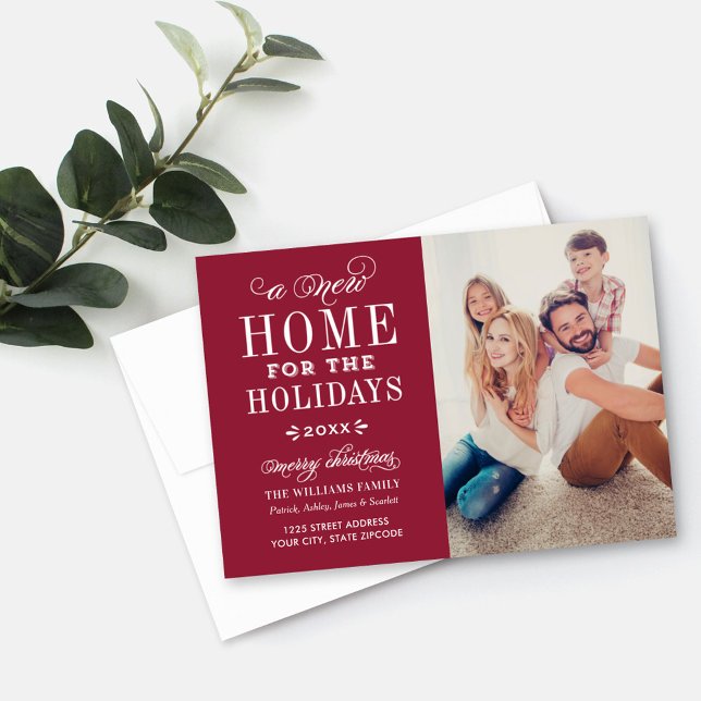 A New Home for the Holidays Red Photo Holiday Card (Creator Uploaded)