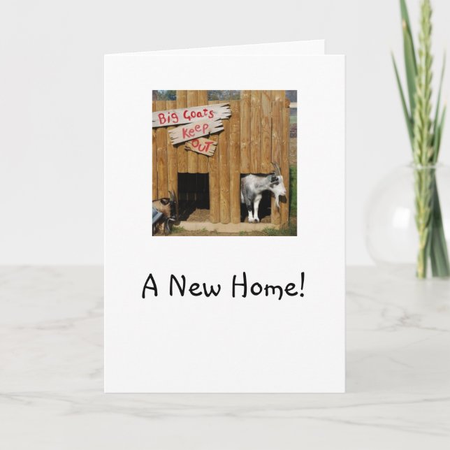 "A New Home" House Warming Card Pygmy Goats (Front)
