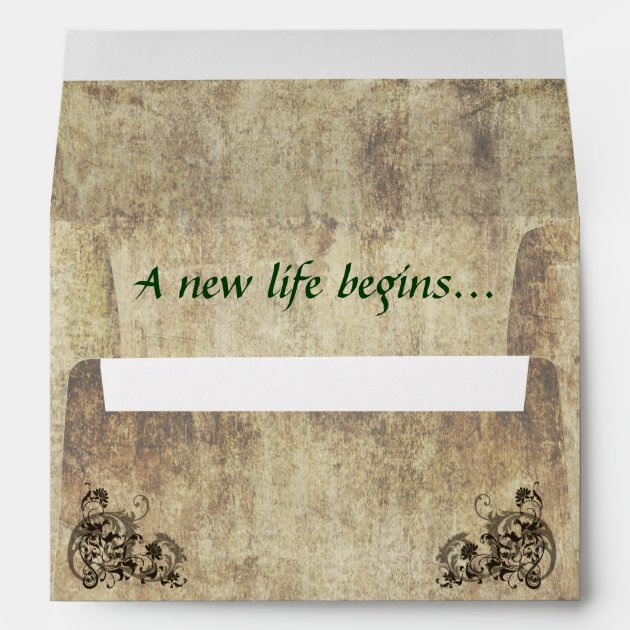 A New Life Begins Today Wedding Invitation Envelope