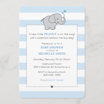 A New Little Peanut Is On The Way! - Boy Invitation by SipDesigns at Zazzle
