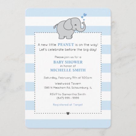 A New Little Peanut Is On The Way! - Boy Invitation