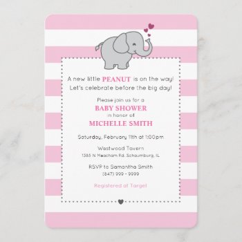 A New Little Peanut Is On The Way! - Girl Invitation by SipDesigns at Zazzle