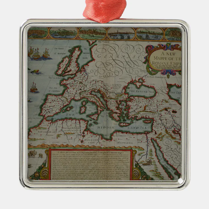 A New Map Of The Roman Empire Metal Ornament Zazzle