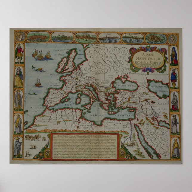 A New Map of the Roman Empire Poster (Front)