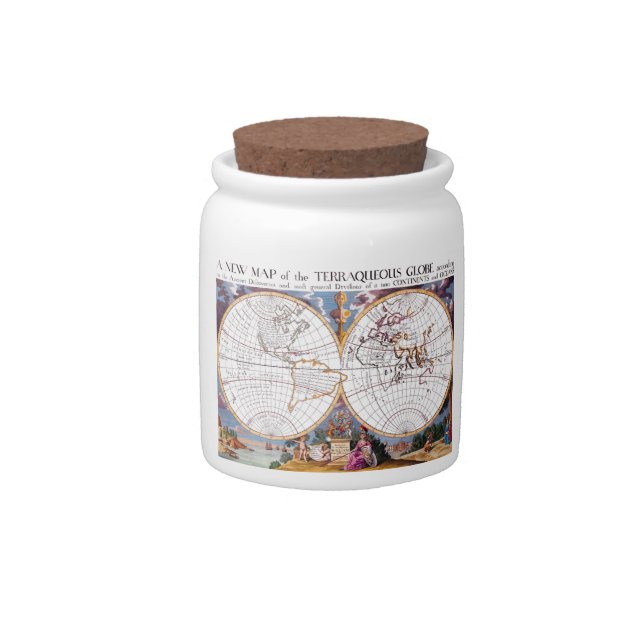A New Map Of The Terraqueous Globe Candy Jar (Front)