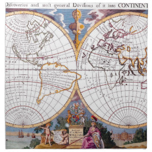 A New Map Of The Terraqueous Globe Cloth Napkin