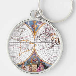 A New Map Of The Terraqueous Globe Keychain