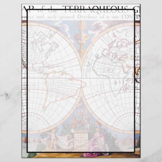 A New Map Of The Terraqueous Globe Letterhead (Front)