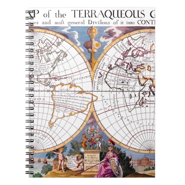 A New Map Of The Terraqueous Globe Notebook (Front)