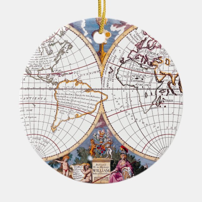 A New Map Of The Terraqueous Globe Ornament (Front)