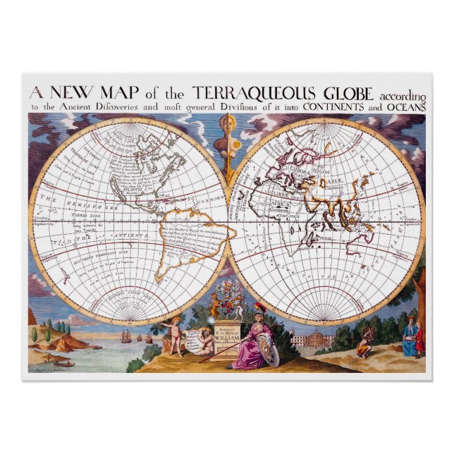 A New Map Of The Terraqueous Globe Perfect Poster (Front)
