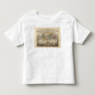 A new map of the whole world with trade winds toddler t-shirt