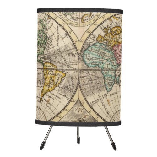 A new map of the whole world with trade winds tripod lamp