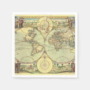 A new mapp of the world - Atlas Paper Napkins