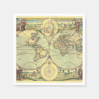 A new mapp of the world - Atlas Paper Napkins