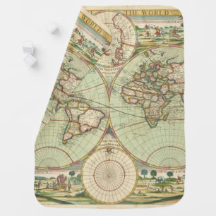A new mapp of the world - Atlas Swaddle Blanket