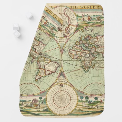 A new mapp of the world _ Atlas Swaddle Blanket