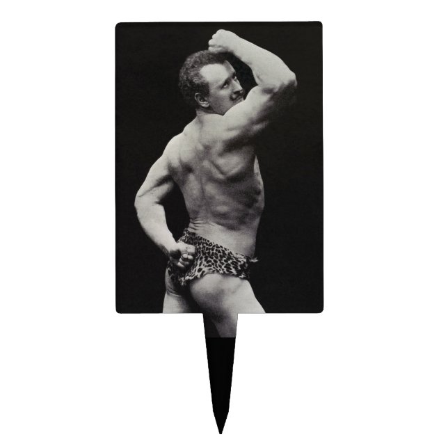 A New Pose by StrongMen Eugen Sandow Bodybuilding Cake Topper (Front)