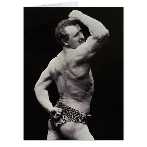 A New Pose by StrongMen Eugen Sandow Bodybuilding Card