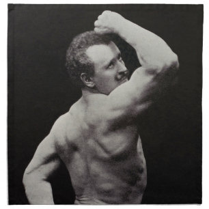 A New Pose by StrongMen Eugen Sandow Bodybuilding Cloth Napkin