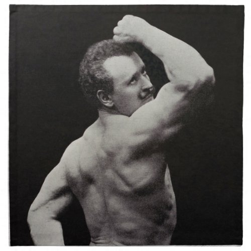 A New Pose by StrongMen Eugen Sandow Bodybuilding Cloth Napkin